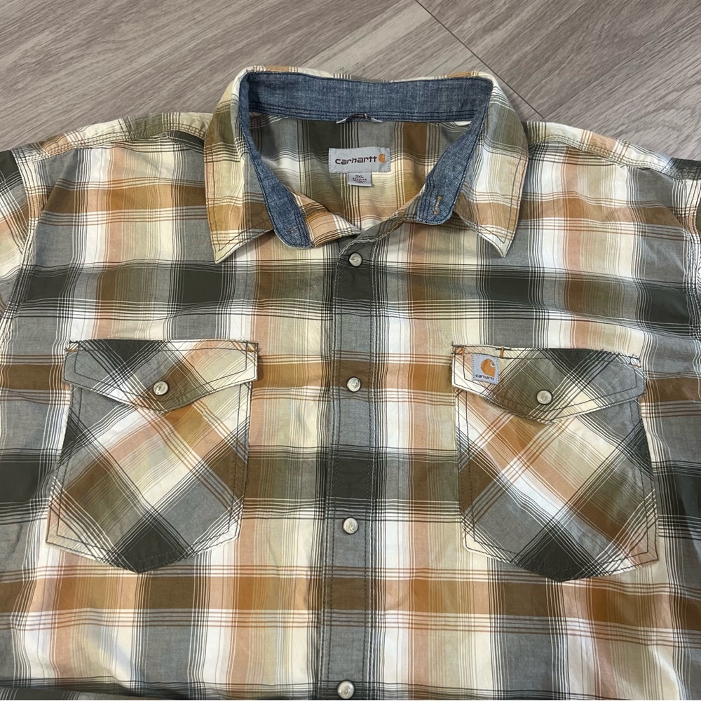 Carhartt, Casual, Plaid, Pearl Snap,‎ Button Up, Western Shirt | Mens 3XL